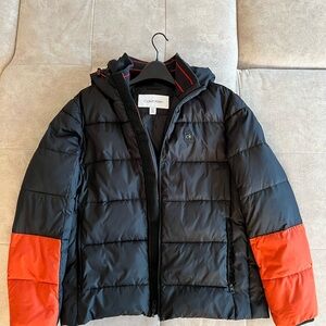 Calvin Klein men Black and Orange Puffer Jacket
